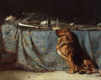 Briton Riviere : Requiescat (1888) Canvas Gallery Wrapped or Framed Giclee Wall Art Print Digitally Remastered (D4060)