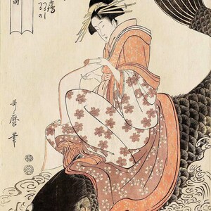 Kitagawa Utamaro : The Immortal Qin Gao (1793) Canvas Gallery Wrapped or Framed Giclee Wall Art Print Digitally Remastered (D6040)