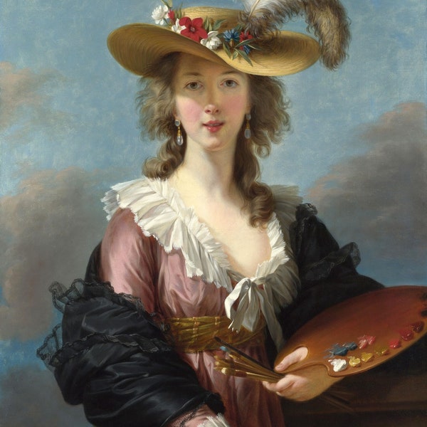 Elisabeth-Louise Vigee-Le Brun - Autoportrait (après 1782) Impression giclée d'art mural sur toile tendue ou encadrée (D6040)