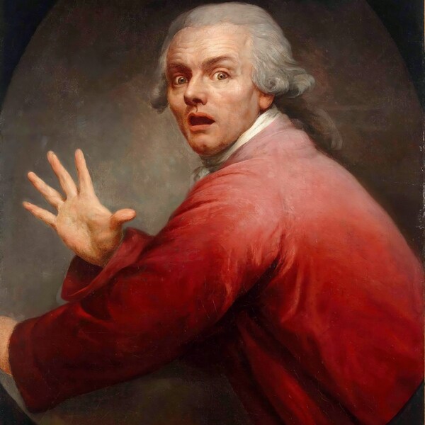 Joseph Ducreux (1735:1802) autoportrait sur toile, impression d'art mural giclée encadrée ou encadrée (D6050)