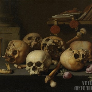 Aelbert Jansz van der Schoor: Vanitas Still Life (1660) Galería de lienzos envuelto o enmarcado Giclee Wall Art Print Digitalmente remasterizado (D5060)