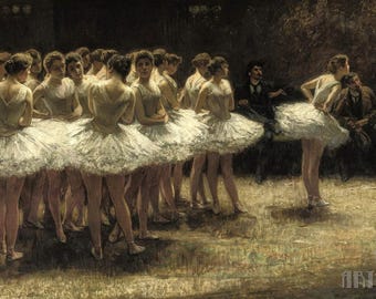 Nicolaas van der Waay : The Strike of the Ballerinas (1855) Canvas Gallery Wrapped or Framed Giclee Wall Art Print (D3560)