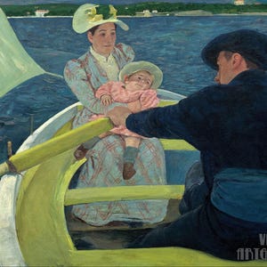 Mary Cassatt: La fiesta en el barco (1894) Impresión giclée sobre lienzo, enmarcada o enmarcada, remasterizada digitalmente (D4560)