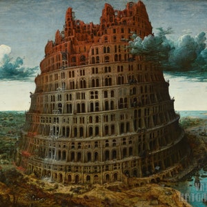 Pieter Bruegel the Elder : The Tower of Babel (1563-1565) Canvas Gallery Wrapped or Framed Giclee Wall Art Print (D5060)