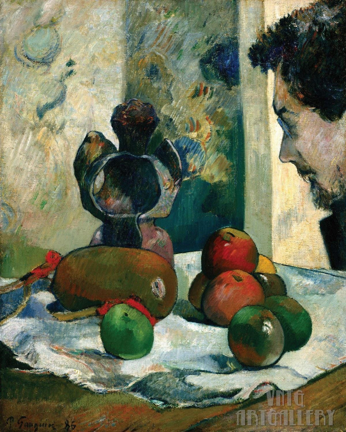 ポール・ゴーギャン：ラヴァルの横顔のある静物画（1930年）キャンバス