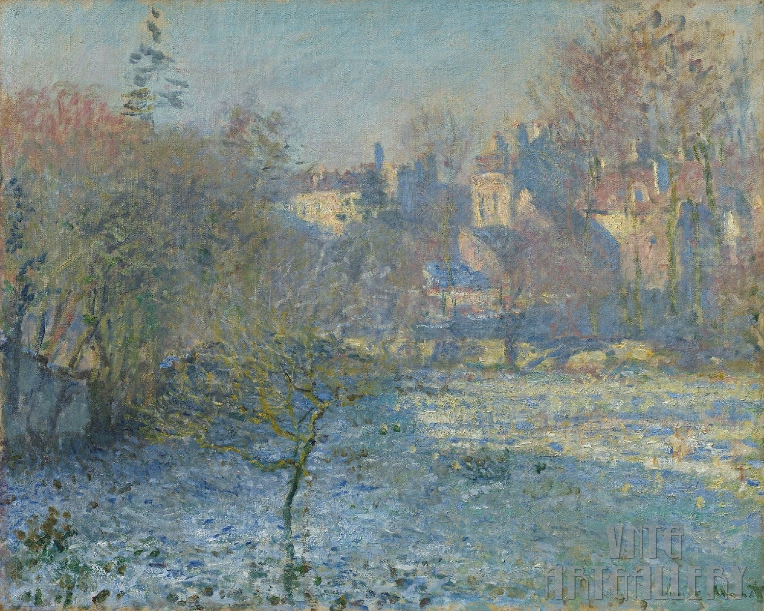 Claude Monet : The Frost (1875) Canvas Gallery Wrapped or Framed Giclee Wall Art Print Digitally Remastered (D5060)