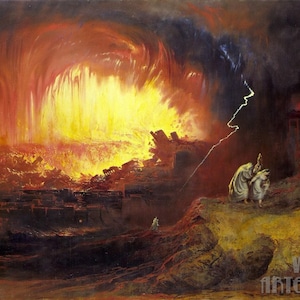 John Martin : The Destruction of Sodom And Gomorrah (1852) Canvas Gallery Wrapped or Framed Giclee Wall Art Print (D4060)