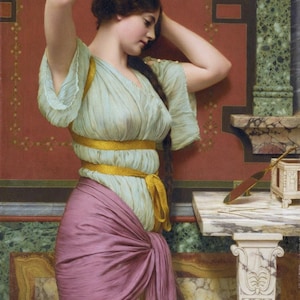 John William Godward : Julia (1914) Canvas Gallery Wrapped or Framed Giclee Wall Art Print Digitally Remastered (D6045)