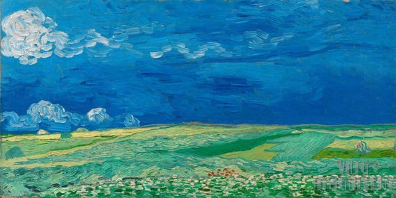 Vincent Van Gogh : Wheatfield Under Thunderclouds (1890) Canvas