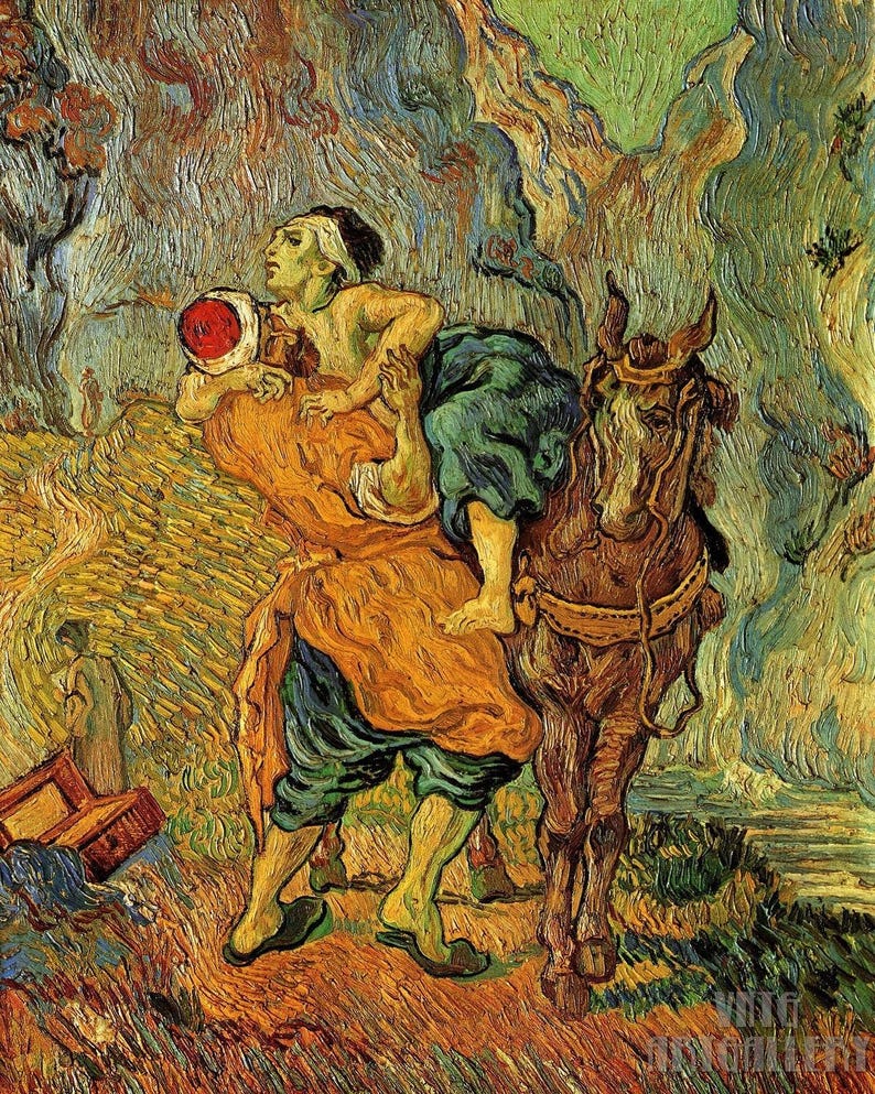Vincent van Gogh : The Good Samaritan (1890) Canvas Gallery Wrapped or Framed Giclee Wall Art Print Digitally Remastered (D6050) image 1