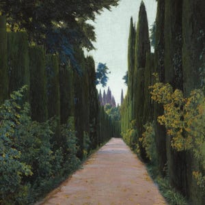 Santiago Rusiñol i Prats: Soledad, Granada (c1934) Stampa artistica da parete giclée incorniciata o avvolta in una galleria, rimasterizzata digitalmente (D6050)