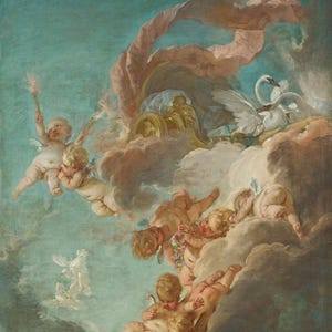 François Boucher : The Car of Venus (1730 - 1770) Canvas Gallery Wrapped or Framed Giclee Wall Art Print Digitally Remastered (D6045)