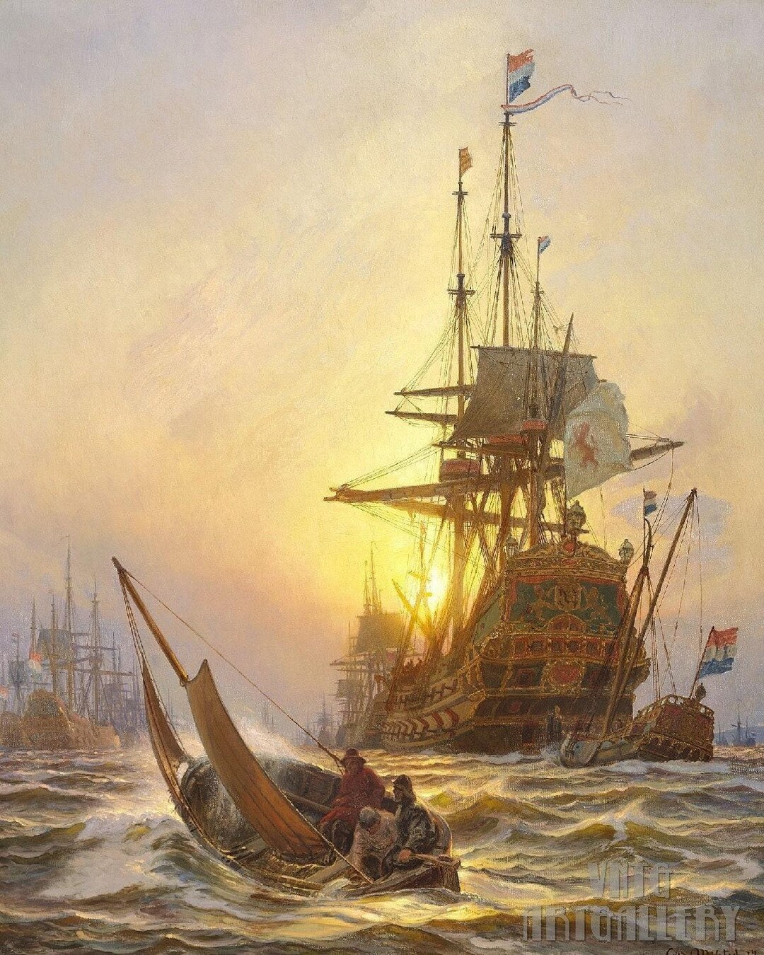 Christian Mølsted : Hans Rostgaard Sails During a Storm to the Dutch ...