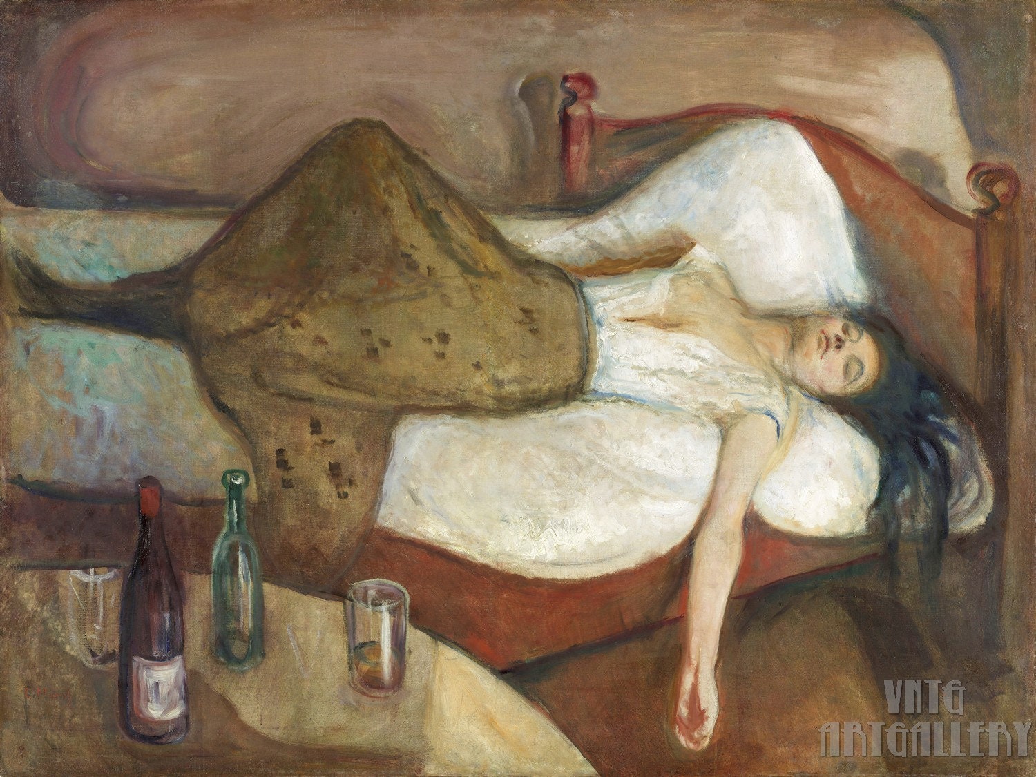 Edward Munch : Le jour d'après (1895) Impression d'art mural sur toile tendue ou encadrée remasterisée numériquement (D4560)
