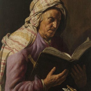 Jan Lievens: Vecchia donna che legge (1626-33) Stampa artistica da parete giclée incorniciata o avvolta in una galleria, rimasterizzata digitalmente (D6050)