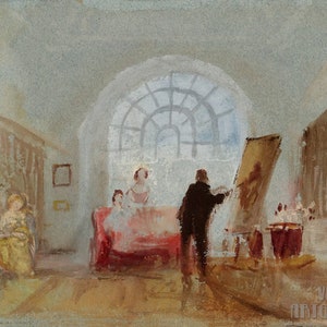 Joseph Mallord William Turner: L'artista e i suoi ammiratori (1827) Stampa artistica da parete Giclée su tela con cornice o avvolto in una galleria (D4560)