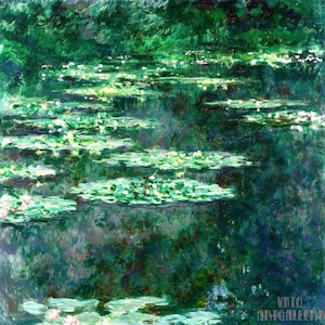 Claude Monet : Water Lilies (1904) Canvas Gallery Wrapped or Framed Giclee Wall Art Print Digitally Remastered (D50)
