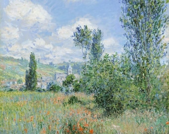 クロード・モネ、ヴェトゥイユの眺望（1880年）、美術館品質のロールド