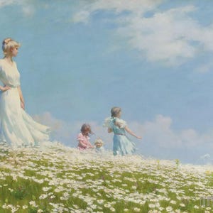 Charles Courtney Curran : Summer (1906) Canvas Gallery Wrapped or Framed Giclee Wall Art Print Digitally Remastered (D4060)
