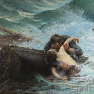 Alfred Guillou: Adieu (1892) Stampa artistica su tela, incorniciata o avvolta in una galleria, rimasterizzata digitalmente (D4060)