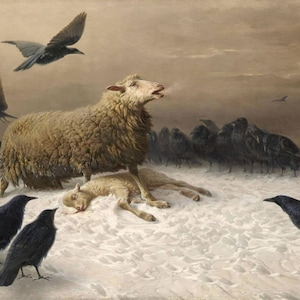 August Friedrich Schenck : Anguish (1878) Canvas Gallery Wrapped or Framed Giclee Wall Art Print Digitally Remastered (D3060)