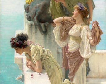 Lawrence Alma Tadema : Coin of Vantage (1895) Canvas Gallery Wrapped Giclee Wall Art Print Digitally Remastered (D6040)