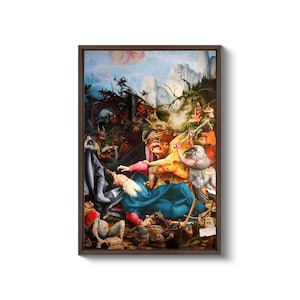 Matthias Grünewald : Isenheim Altarpiece Temptation of Saint Anthony 1515 Canvas Gallery Wrapped or Framed Giclee Wall Art Print D6040 Brown Floating Frame Canvas