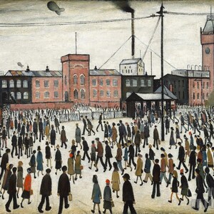 LS Lowry：Going to Work（1943年）キャンバスギャラリーラップまたは額装ジクレー壁掛けアートプリントデジタルリマスター（D4560）