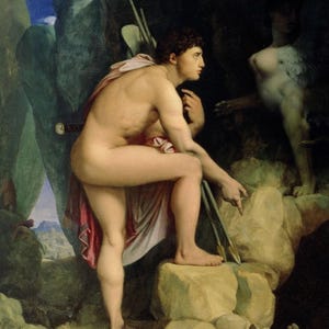 Jean-Auguste Dominique Ingres : Oedipus and the Sphinx (1864) Gallery Wrapped or Framed Giclee Wall Art Print Digitally Remastered (D6050)