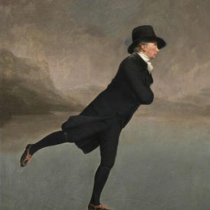 Henry Raeburn: Il ministro pattinatore (1790) Stampa artistica su tela incorniciata o avvolta in una galleria d'arte Giclée, rimasterizzata digitalmente (D6050)