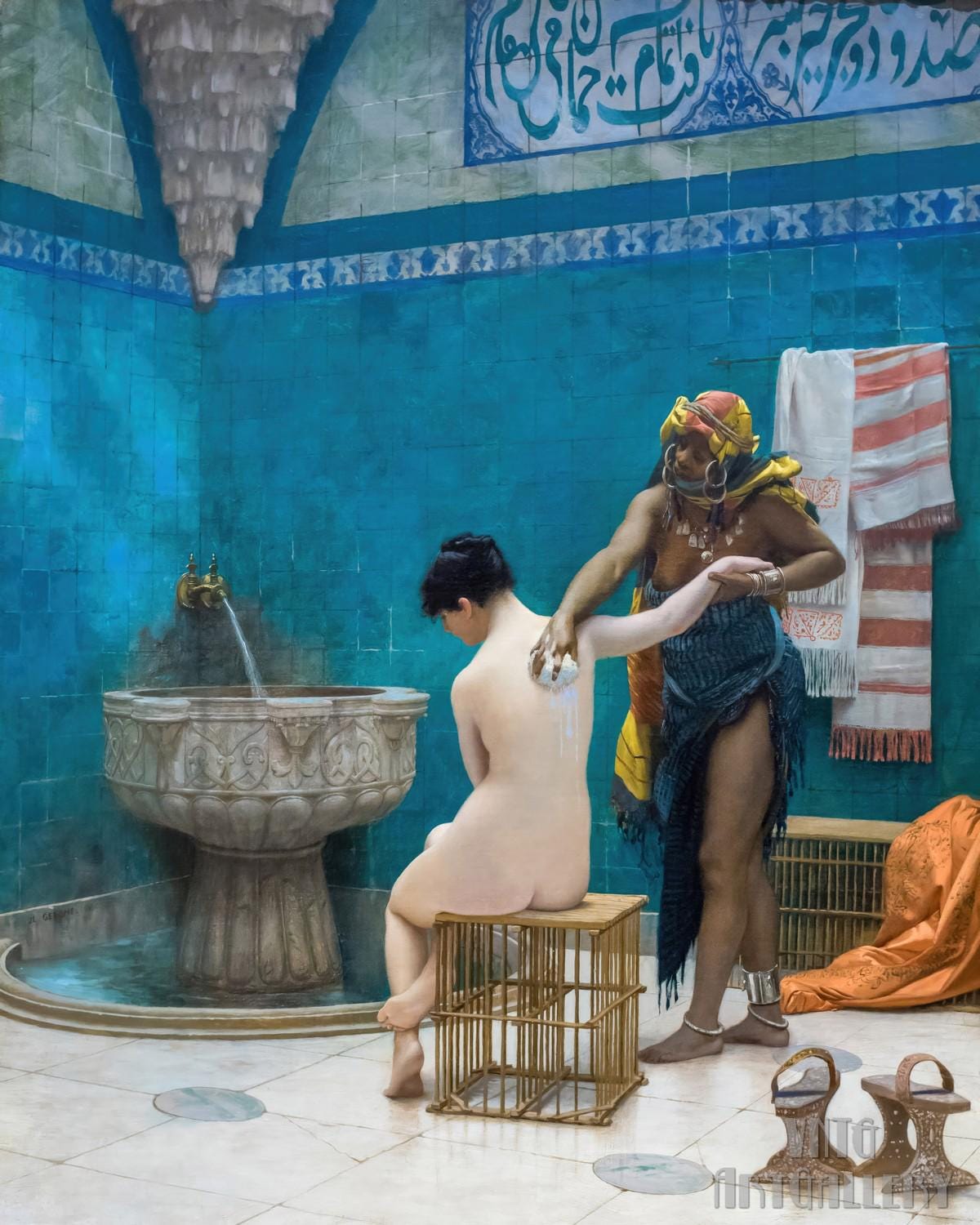 Jean-Leon Gerome: The Bath (1881) Canvas Gallery Wrapped or Framed Giclee Wall Art Print Digitally Remastered (D6050)