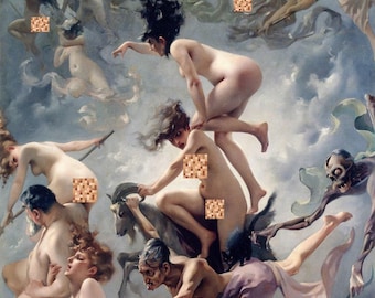 Luis Ricardo Falero : The Witches Sabbath (1878) Canvas Gallery Wrapped or Framed Giclee Wall Art Print Digitally Remastered (D6045)