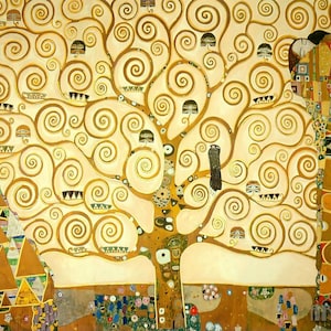 Gustav Klimt : Stoclet Frieze, The Tree of Life (1905) Canvas Gallery Wrapped or Framed Giclee Wall Art Print Digitally Remastered (D4060)