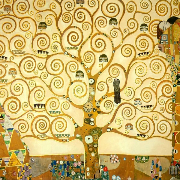 Gustav Klimt : L'arbre de vie (1905) Impression giclée d'art murale sur toile tendue ou encadrée (D4060)