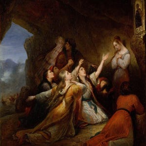 Ary Scheffer : Greek Women Imploring at the Virgin of Assistance (1826) Canvas Gallery Wrapped or Framed Giclee Wall Art Print (D6050)
