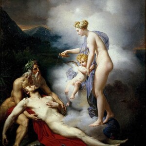 Joseph Blondel: Venus heilt Eneas (1820) Leinwand Galerie gerahmt Giclee Wandkunst Digital Remastered (D6045)