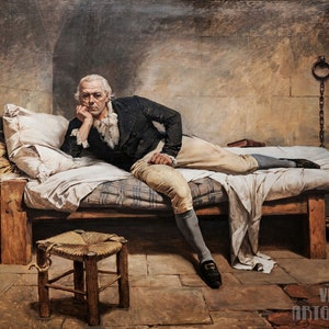 Arturo Michelena: Miranda en La Carracas (1896) Stampa artistica su tela, incorniciata o avvolta in una galleria, giclée, rimasterizzata digitalmente (D4560)