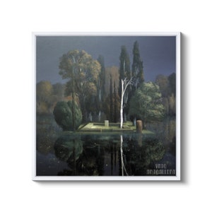 Arnold Bocklin : Tombstone 1880 Canvas Gallery Wrapped or Framed Giclee Wall Art Print D50 White Floating Frame Canvas