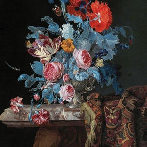 Hendrick de Fromantiou: Natura morta (XVII secolo) Stampa artistica su tela incorniciata o avvolta in una galleria d'arte Giclée, rimasterizzata digitalmente (D6045)