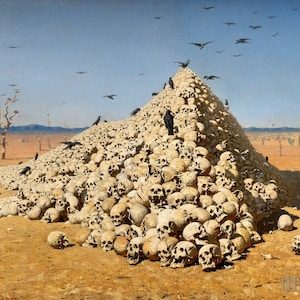 Vasily Vereshchagin : The Apotheosis of War (1871)  Canvas Gallery Wrapped or Framed Giclee Wall Art Print (D4060)