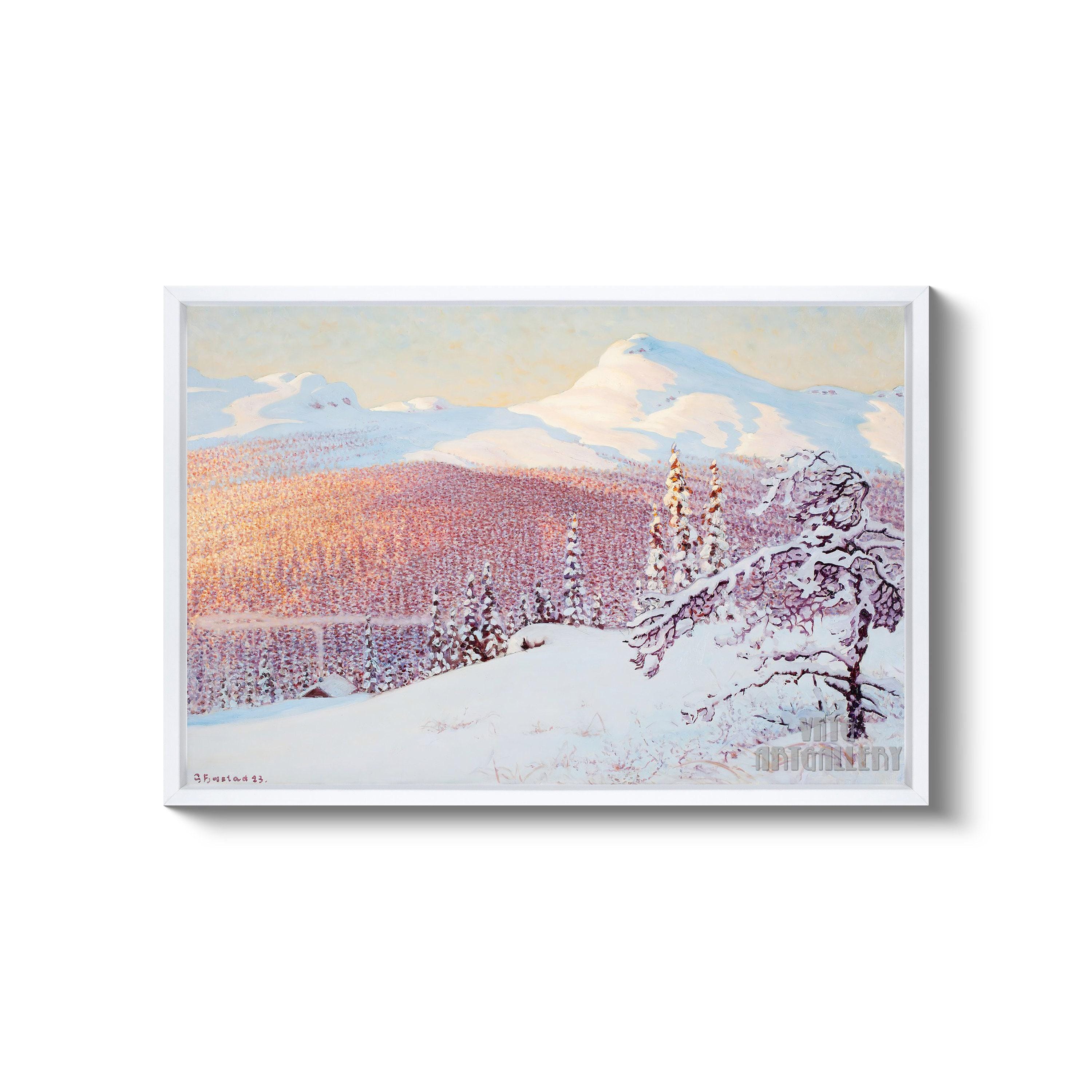 Gustaf Fjæstad : Winter Landscape (1923) Canvas Gallery Wrapped or