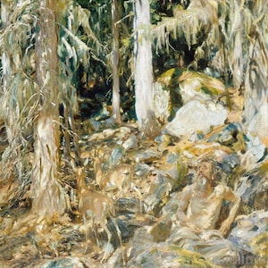 John Singer Sargent : The Hermit (1908) Square Canvas Gallery Wrapped or Framed Giclee Wall Art Print Digitally Remastered (D50)