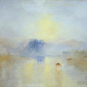 Joseph Mallord William Turner : Norham Castle  Sunrise (1845) Canvas Gallery Wrapped or Framed Giclee Wall Art Print (D4560)