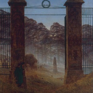 カスパー・ダーヴィト・フリードリヒ：墓地（1825年）キャンバスギャラリーラップまたは額装ジクレー壁掛けアートプリントデジタルリマスター（D6045）