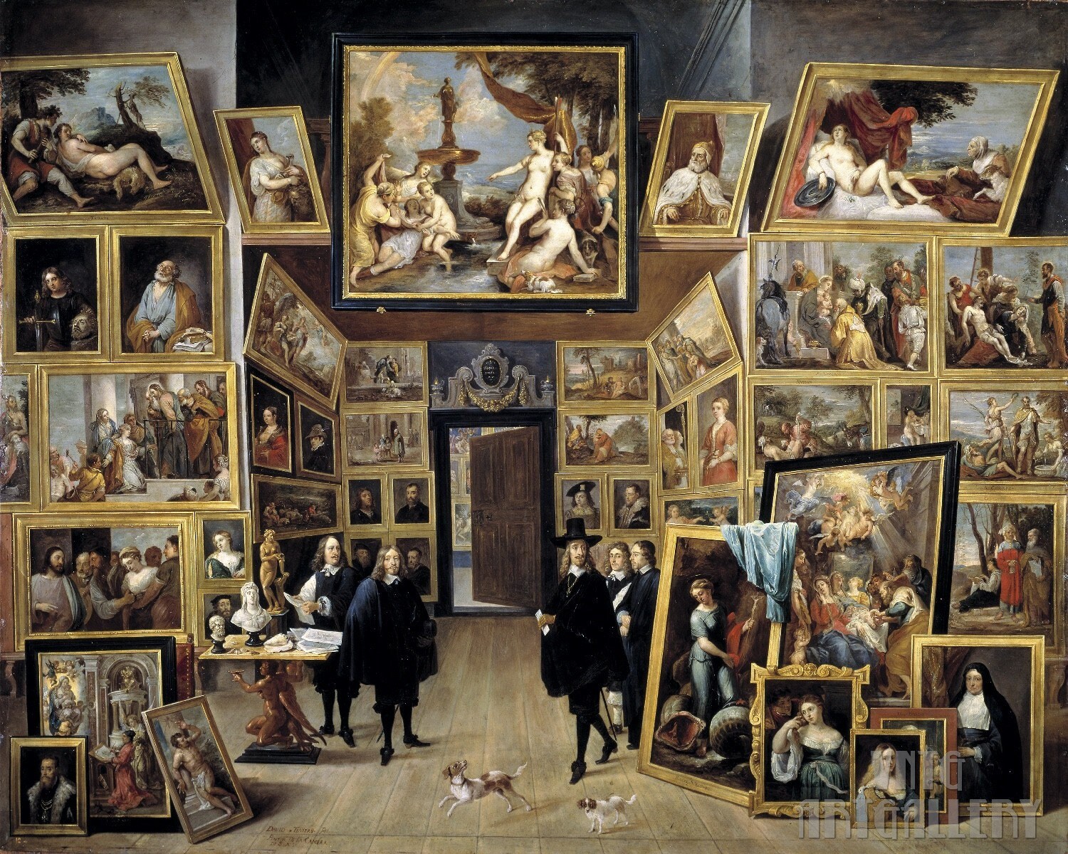 David Teniers the Younger : Archduke Leopold Wilhelm in his Gallery (1653) Canvas Gallery Wrapped or Framed Giclee Wall Art Print (D5060)
