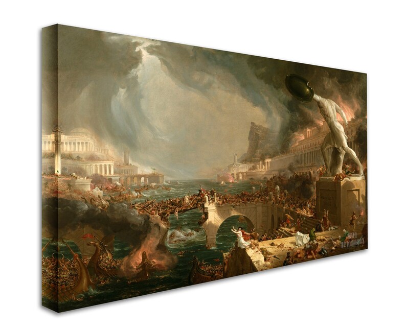 Thomas Cole : the Course of Empire Destruction 1836 Canvas - Etsy