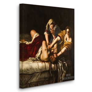 Artemisia Gentileschi Judith Slaying Holofernes 1620-21 Canvas Gallery Wrapped or Framed Giclee Wall Art Print D6050 1 Panel Stretched Canvas