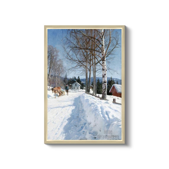 Peder Mørk Mønsted : Winter Landscape, Odnes-valdres (1931) Canvas