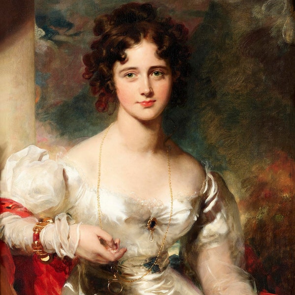 Thomas Lawrence : Portrait of Miss Rosamond Croker (1827) Canvas Gallery Wrapped or Framed Giclee Wall Art Print (D6050)