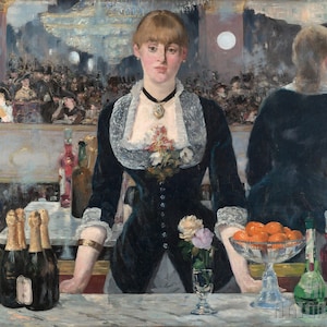 Édouard Manet : A Bar at the Folies-Bergère (1882) Canvas Gallery Wrapped Giclee Wall Art Print (D4560)